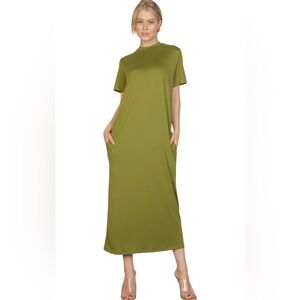 Tee Shirt Dress- Olive
